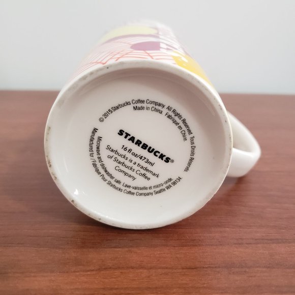 Starbucks Mug Coffee Tea Floral Design Flower Design Collectable 2015 473ml 16oz - Picture 5 of 5